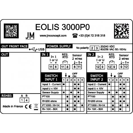 EOLIS3000T0 - Convertisseurs numeriques double-voie de signaux de Process, sans affichage