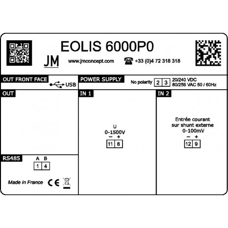 EOLIS6000P0 - Convertisseur numerique à entrée Pont de Jauge, avec Affichage