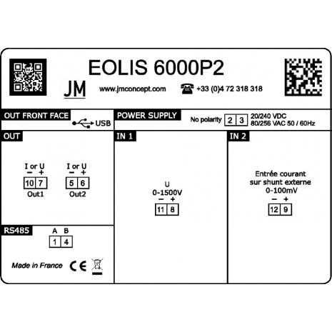 EOLIS6200P2 - Convertisseurs numeriques double-voie pour mesures de Puissance avec Affichage, relais et sorties analogiques
