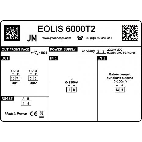EOLIS6000T2 - Convertisseurs numeriques double-voie pour mesures de Puissance sans affichage