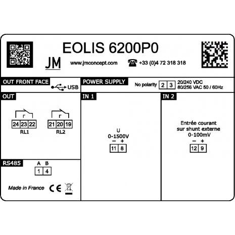 EOLIS6200T0 - Convertisseurs numeriques double-voie pour mesures de Puissance sans affichage