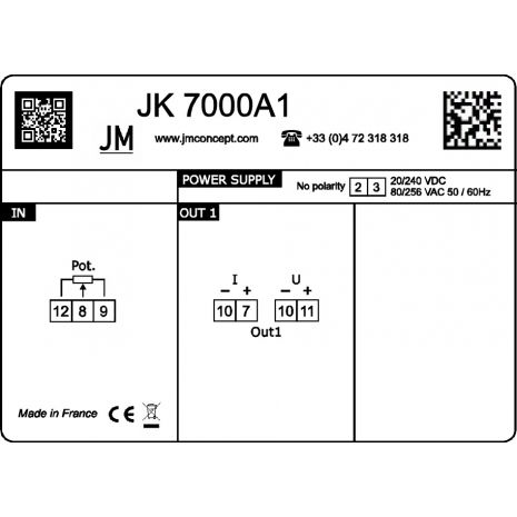 JK7000A1 - Convertisseur a entrée potentiométrique avec une sortie analogique