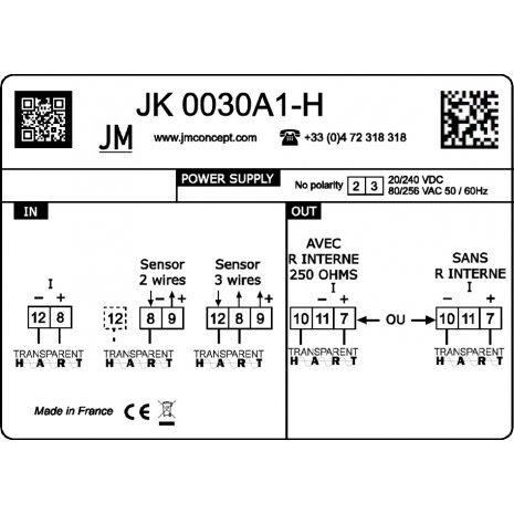 JK0030A1-H - Isolateur Transparent HART