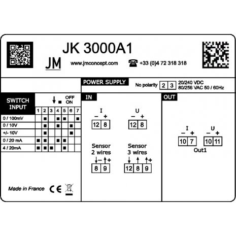 JK3000A1 - Convertisseur analogique d'une entrée Process avec une sortie analogique