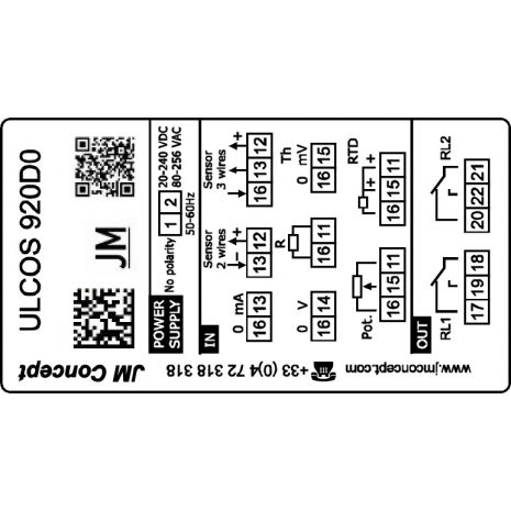 ULCOS920D0 - Convertisseur numerique à entrée universelle sur DIN RAIL avec 2 relais