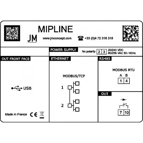 MIPLINE - Concentrateur de données pour bus de terrain Modbus TCP