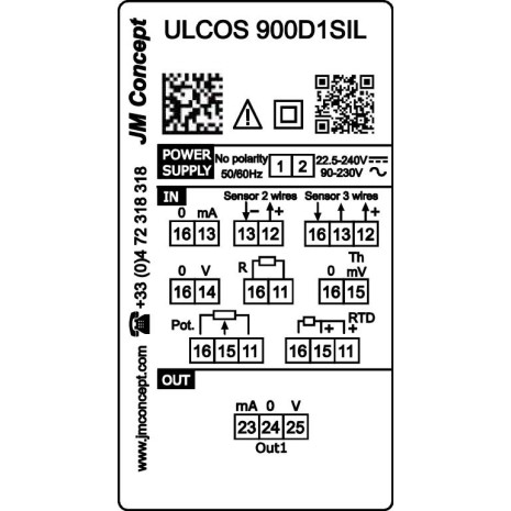 ULCOS 900D1SIL - Transmetteur numérique à entrée universelle sur DIN RAIL avec une sortie analogique certifié SIL2